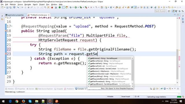 Upload File with Spring Rest API in Spring Boot смотреть онлайн