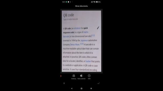 Skaner kodów QR i dokumentów od Xiaomi w nakładce MIUI 12 5 REDMI NOTE 8T смотреть онлайн