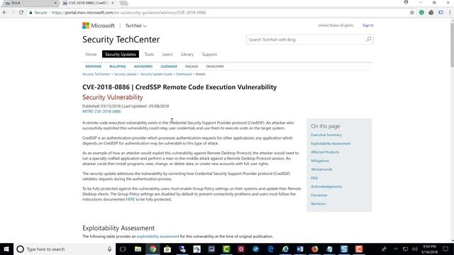 CredSSP updates for CVE-2018-0886 - Windows 10 смотреть онлайн