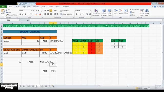 1st PUC EXCEL PRACTICAL 6(4) смотреть онлайн