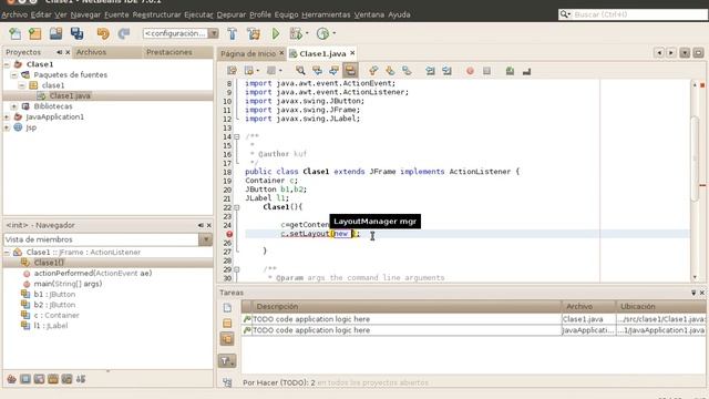 ActionListener en java con JButtons y JLabel смотреть онлайн