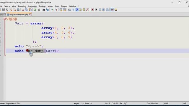 Basic PHP Part 009 - Multi dimensional Array смотреть онлайн