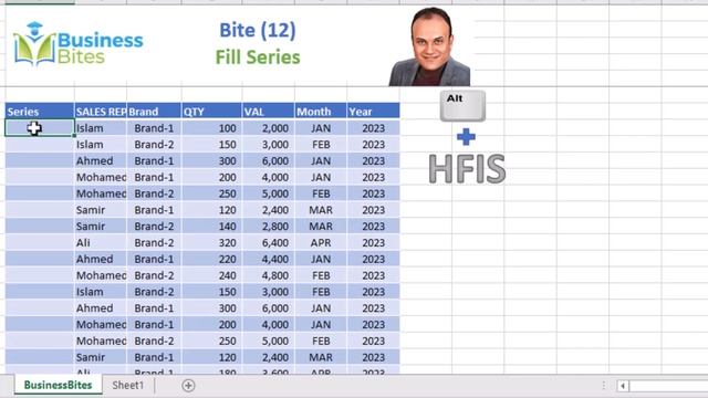 Bite 12 Fill Series in Excel Sheet ارقام تسلسليه بخطوه واحده فى مايكروسوفت اكسل смотреть онлайн