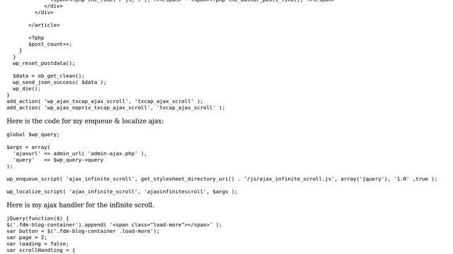 Wordpress: Ajax Infinite Scroll In Custom WP_Query Loop Not Working смотреть онлайн