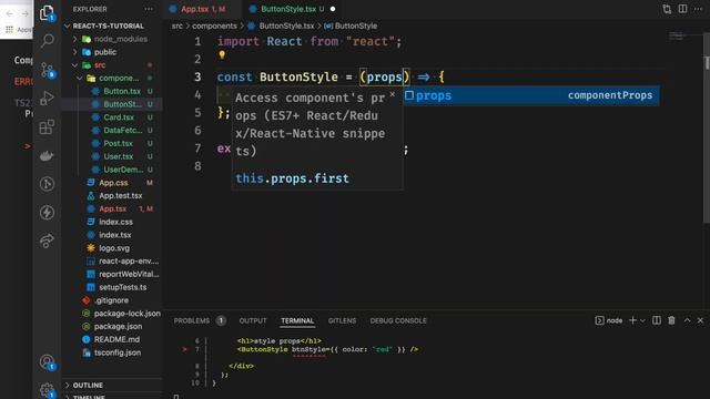 React-TypeScript Bangla Tutorial 7 : typing style props смотреть онлайн