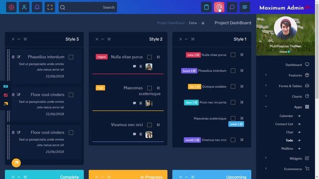 Bootstrap Admin Web App Templates Dashboard with RTL Dark Theme смотреть онлайн