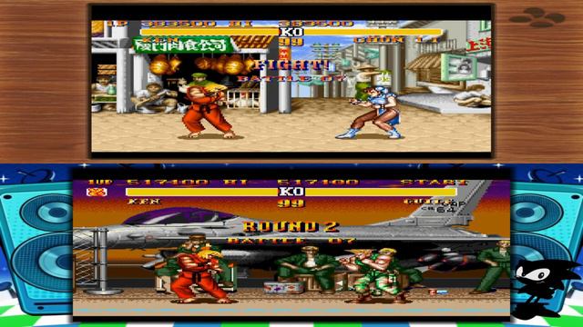 Super Nintendo Vs Sega Mega Drive - Mini Classics - Street Fighter II Game Play With Ken