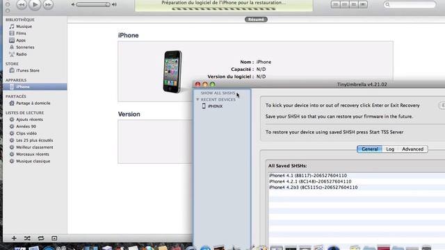 Restauration iOS 4.1 Erreur 1004 iTunes 10.1.1 смотреть онлайн
