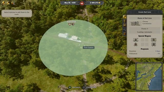 Railway Empire 2 - How to build a track and get a train running. смотреть онлайн