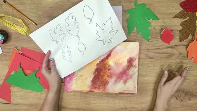 Делаем необычную открытку с осенними листьями смотреть онлайн