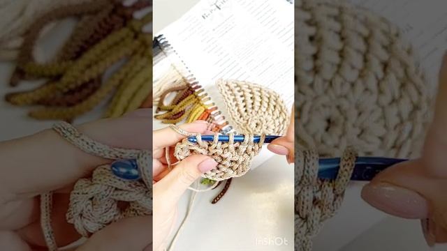 Лепесток крючком тунисское вязание. Шнур Веретено www.vereteno-shnur.ru смотреть онлайн