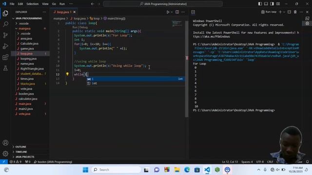 Looping Using Java смотреть онлайн