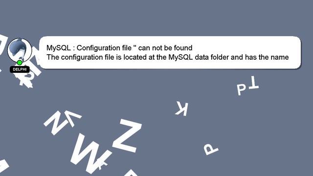 MySQL : Configuration file '' can not be found смотреть онлайн