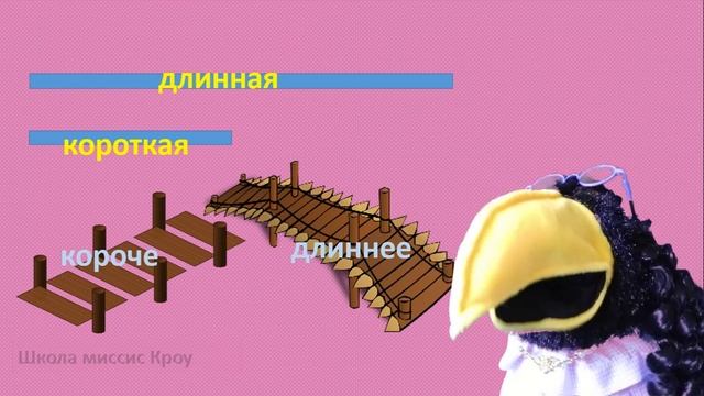 Математика 1 класс // Свойства предметов // Длинный, короткий. Длиннее, короче смотреть онлайн