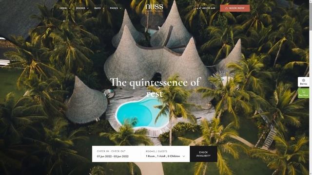 Nuss Hotel Booking Website ★ WordPress Themes & Templates ★ смотреть онлайн