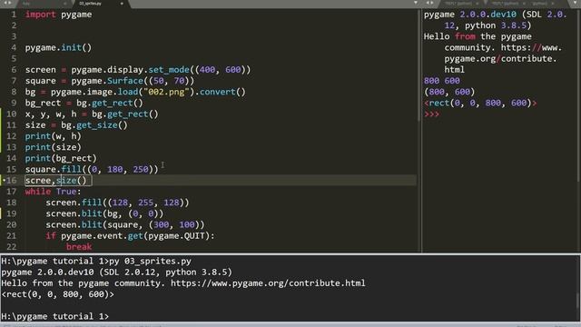 Pygame tutorial 1 - scaling surfaces смотреть онлайн