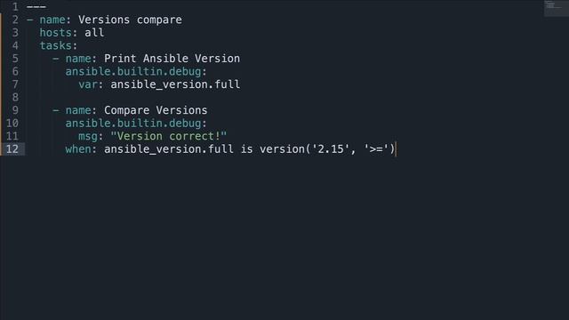 Comparing versions - ansible.builtin.version plugin смотреть онлайн