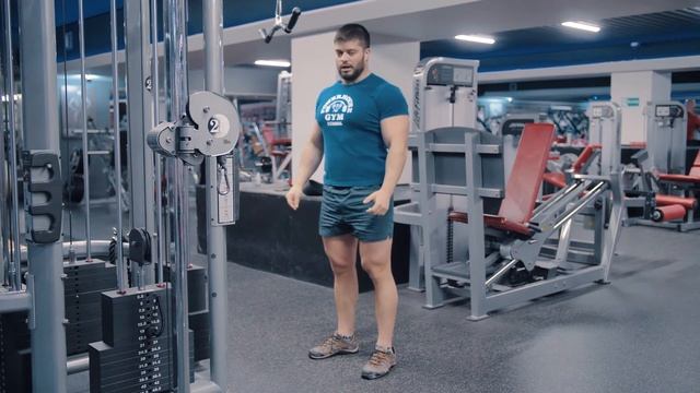 Разгибание рук с рукояткой верхнего блока смотреть онлайн