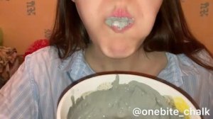 Мел Старый Оскол в пасте из глины // dry chalk // ASMR // Хруст мелом // Глиняная паста