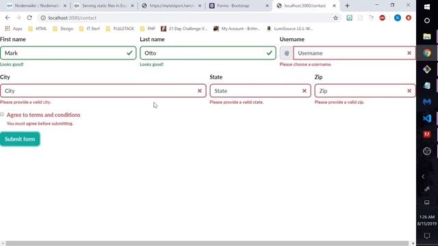 CREATE + SEND form using NODE.js Express & Bootstrap 4 FRONT-END | Beginner Friendly (part II) смотреть онлайн