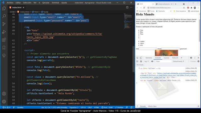 Aprogramar con JavaScript - 115 método querySelector y SelectorAll смотреть онлайн