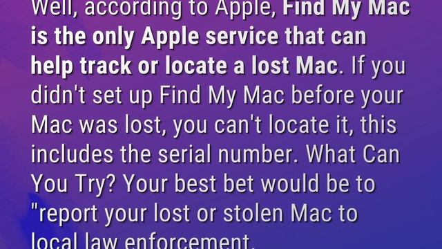 Can Apple Track My Stolen MacBook Pro?