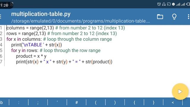 Python Multiplication Table: Multiplication of Numbers with Python For Loop and Range Function смотреть онлайн