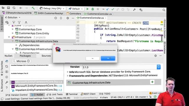C# Clean Arch Entity Framework Core 2018 | S4P4 | Install Entity Framework смотреть онлайн