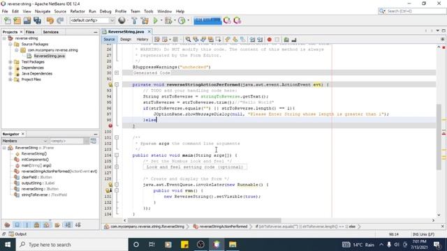 5. Adding Functionality To Reverse String Mini Project || Netbeans || Jave || Hindi смотреть онлайн