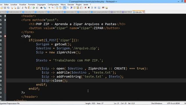 Aula 70 PHP ZIP Implementando o ZIP ao Formulário смотреть онлайн