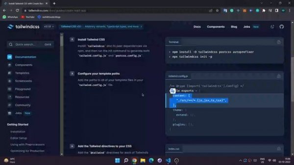 Tailwind CSS with REACT | How To Install Tailwind CSS v3 In React