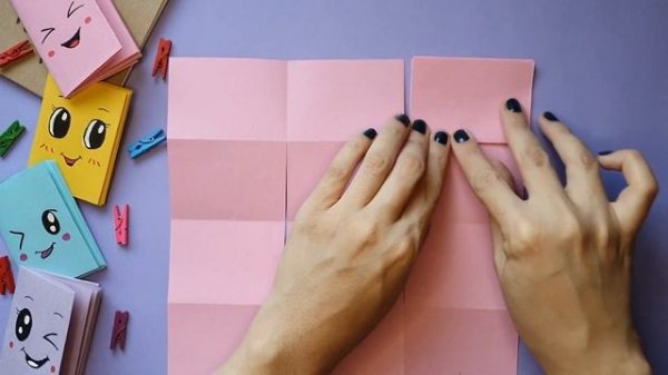 diy mini notebook one sheet paper without glue tutorial | How to make mini stationary at home 2023