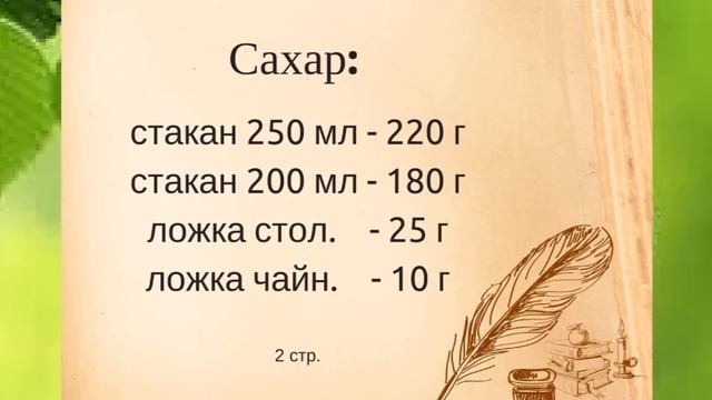 Таблица мер продуктов в граммах/Мука Сахар Соль смотреть онлайн