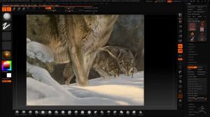 волки - 30 минутная работа по началу создания панно в ZBrush