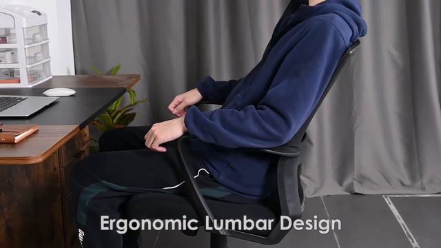 Ergonomic Adjustable Mesh Office Chair with Waterfall Front Seat Edge, Black - Moustache® смотреть онлайн