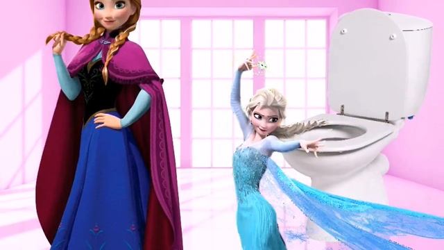 Принцесса Эльза в ТУАЛЕТЕ КАКАЕТ весело! КАКАШКИ Эльзы. Эльза Холодное Сердце 2 Какает смотреть онлайн