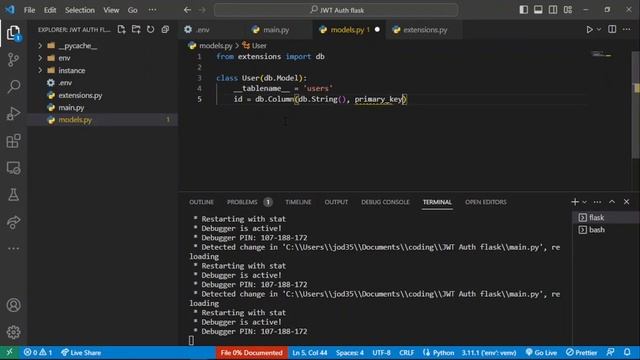 Database set up with Flask SQLAlchemy | JWT Authentication For Flask # 2 смотреть онлайн
