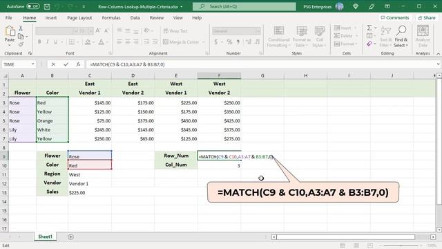 Row Column Lookup With Multiple Criteria Using INDEX And MATCH Functions In Excel - Office 365