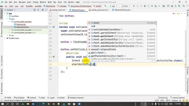 data pass activity to Java class in Android studio смотреть онлайн