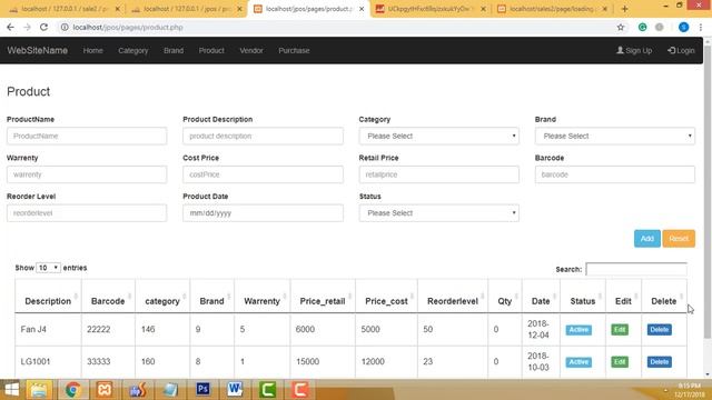 Point of sales system Using Ajax jQuery PHP MySQL part 34 смотреть онлайн