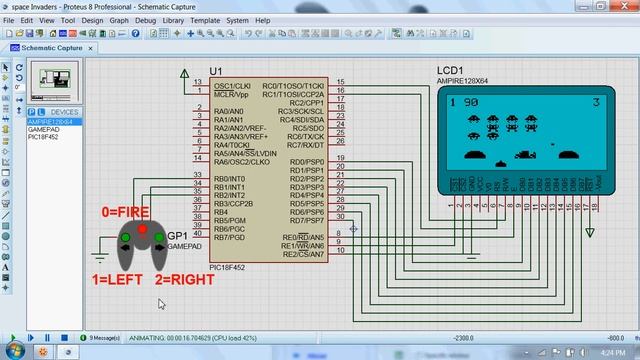 Space Invaders Game using PIC microcontroller смотреть онлайн