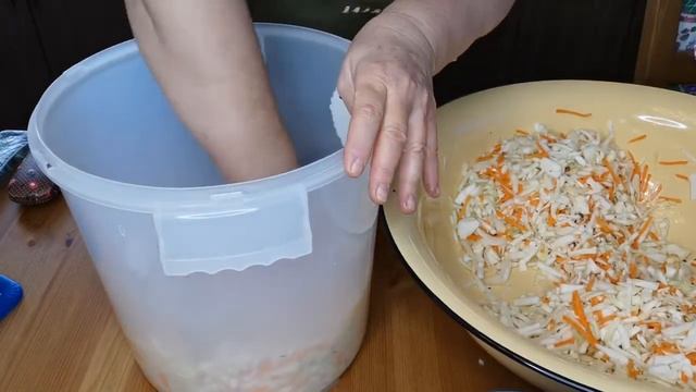 Натуральная квашеная капуста с тмином и укропом. Natural sauerkraut with caraway seeds and dill. смотреть онлайн