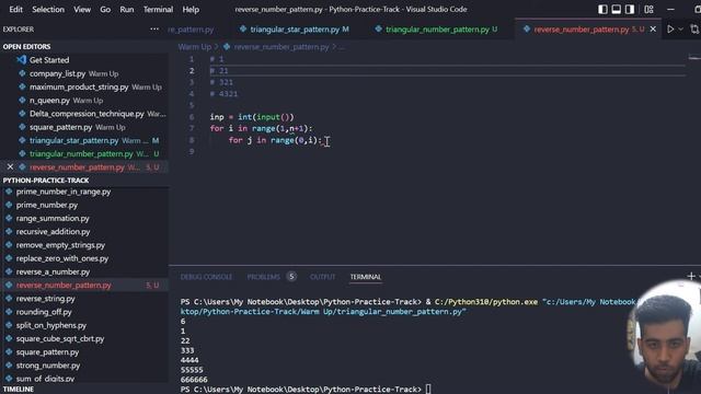 Reverse Pattern | Python | Problem #4 смотреть онлайн