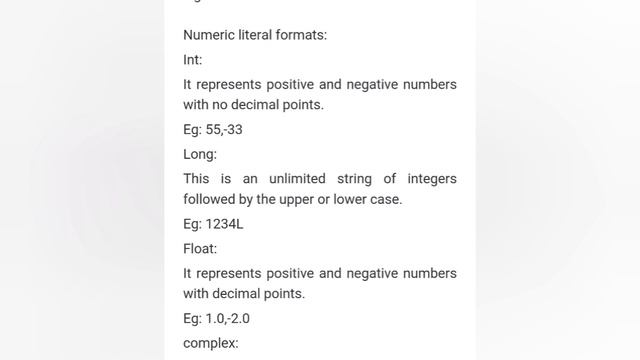 Literals in python and it's types смотреть онлайн