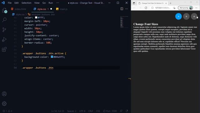 Change Font Size On Button Click using JavaScript @RajacharlesSRD смотреть онлайн