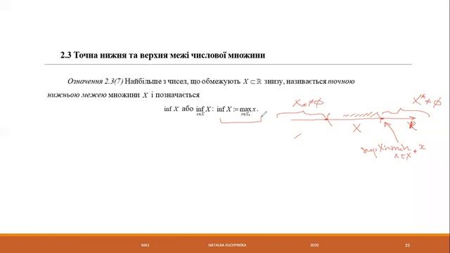 3.3 Точна нижня та точна верхня межі числової множини. смотреть онлайн