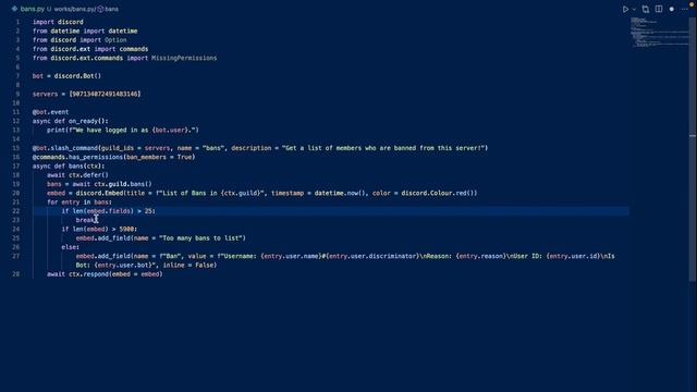 Getting Bans & Unbanning Members | Moderation Bot Ep. 5 | Pycord смотреть онлайн