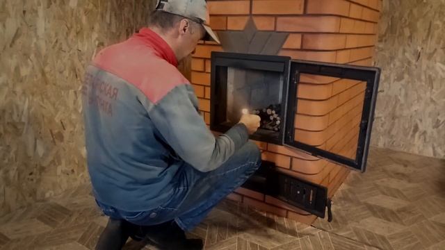 Первая топка печи после кладки. смотреть онлайн
