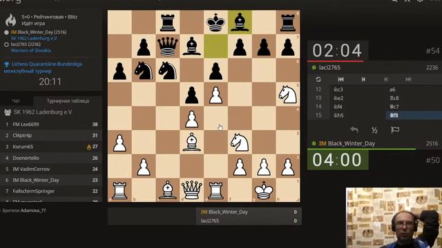 По просьбе подписчиков. "Да, ладно!? Разве можно так играть здесь?!" IM Black_Winter_Day vs Laci276 смотреть онлайн