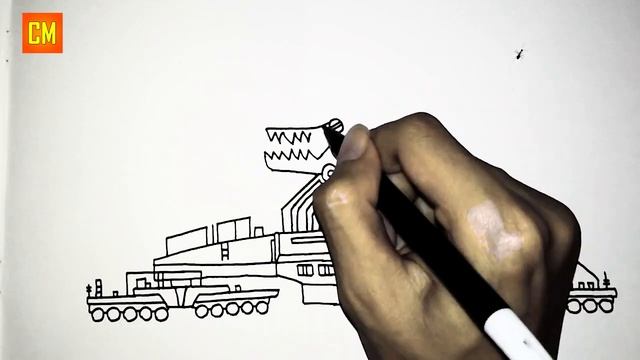 Cara Menggambar Tank Gustav Dora Demon (Gerand) PART 1 - Kartun Tentang Tank